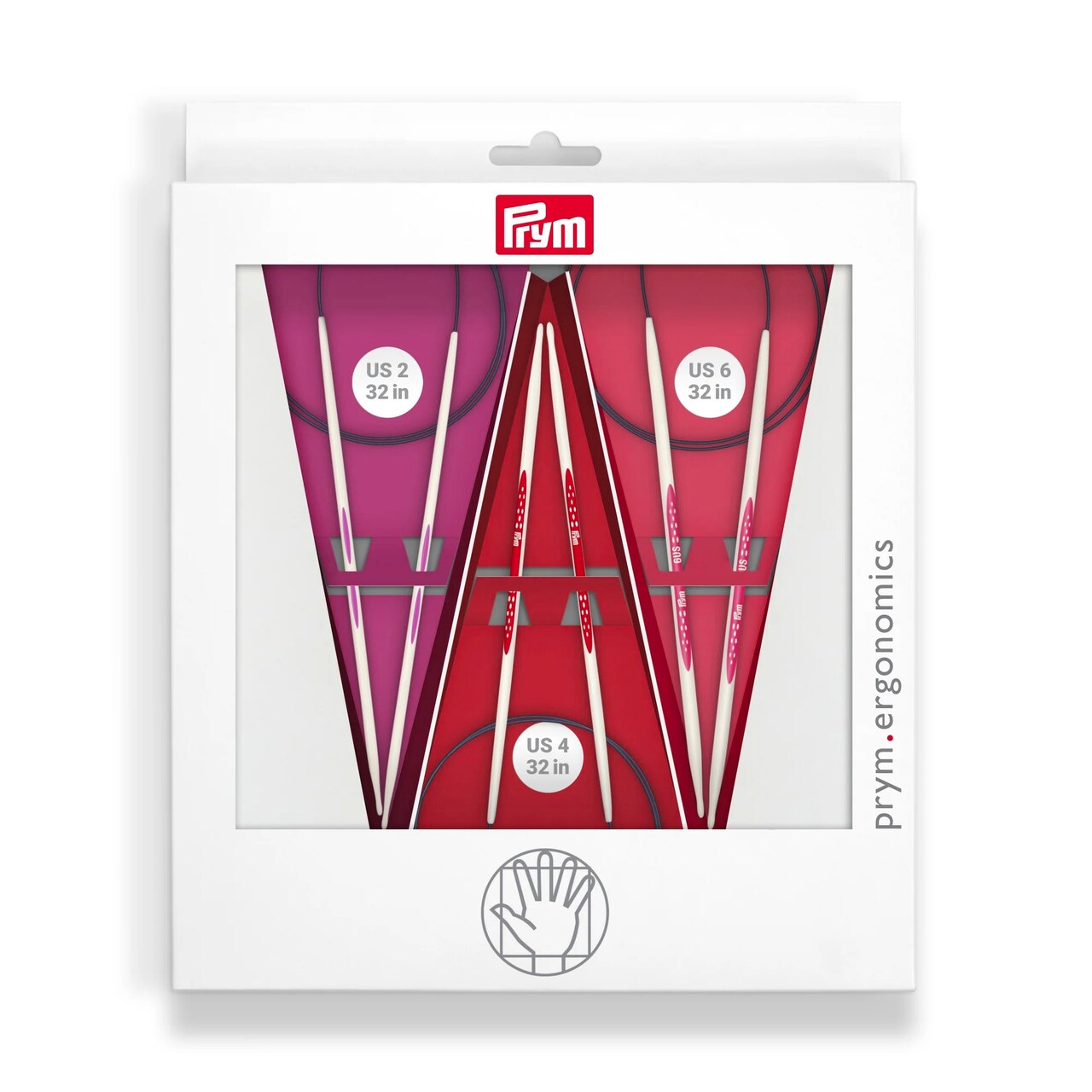 Prym Ergonomics Circular Knitting Needles Set - 32" sizes US 2, 4 & 6